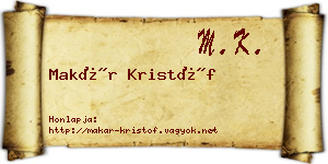 Makár Kristóf névjegykártya