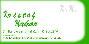 kristof makar business card